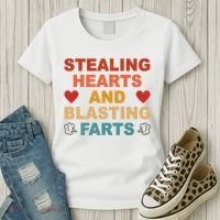 Stealing Hearts And Blasting Farts Funny Valentines Day Women's T-Shirt thumb 3