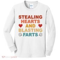 Stealing Hearts And Blasting Farts Funny Valentines Day Kids Long Sleeve Shirt thumb 0
