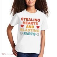 Stealing Hearts And Blasting Farts Funny Valentines Day Kids T-Shirt thumb 2