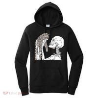 Skeleton Holding A Cat Shirt Lazy Halloween Costume Skull Women's Hoodie thumb 0