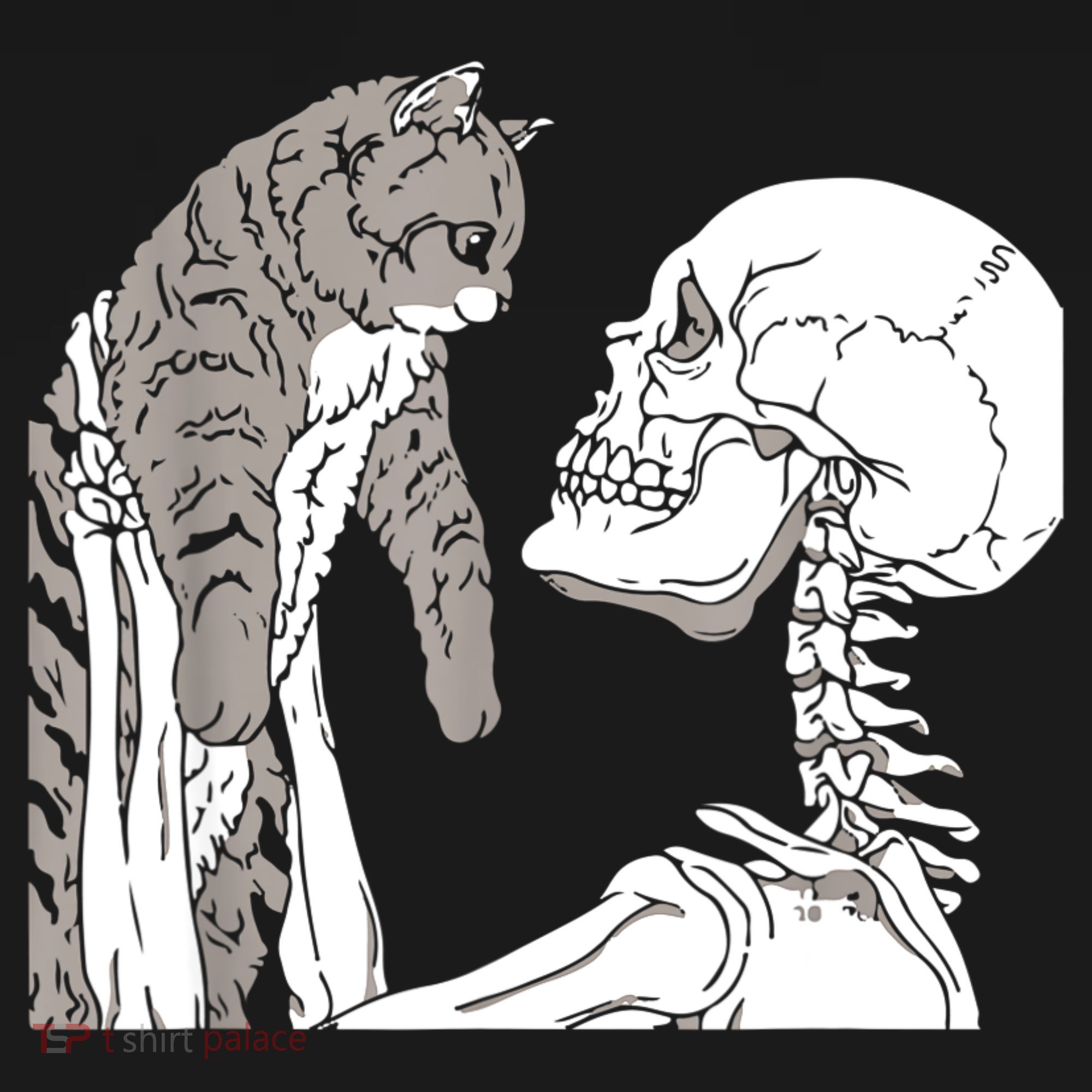Skeleton Holding A Cat Shirt Lazy Halloween Costume Skull Women's Hoodie