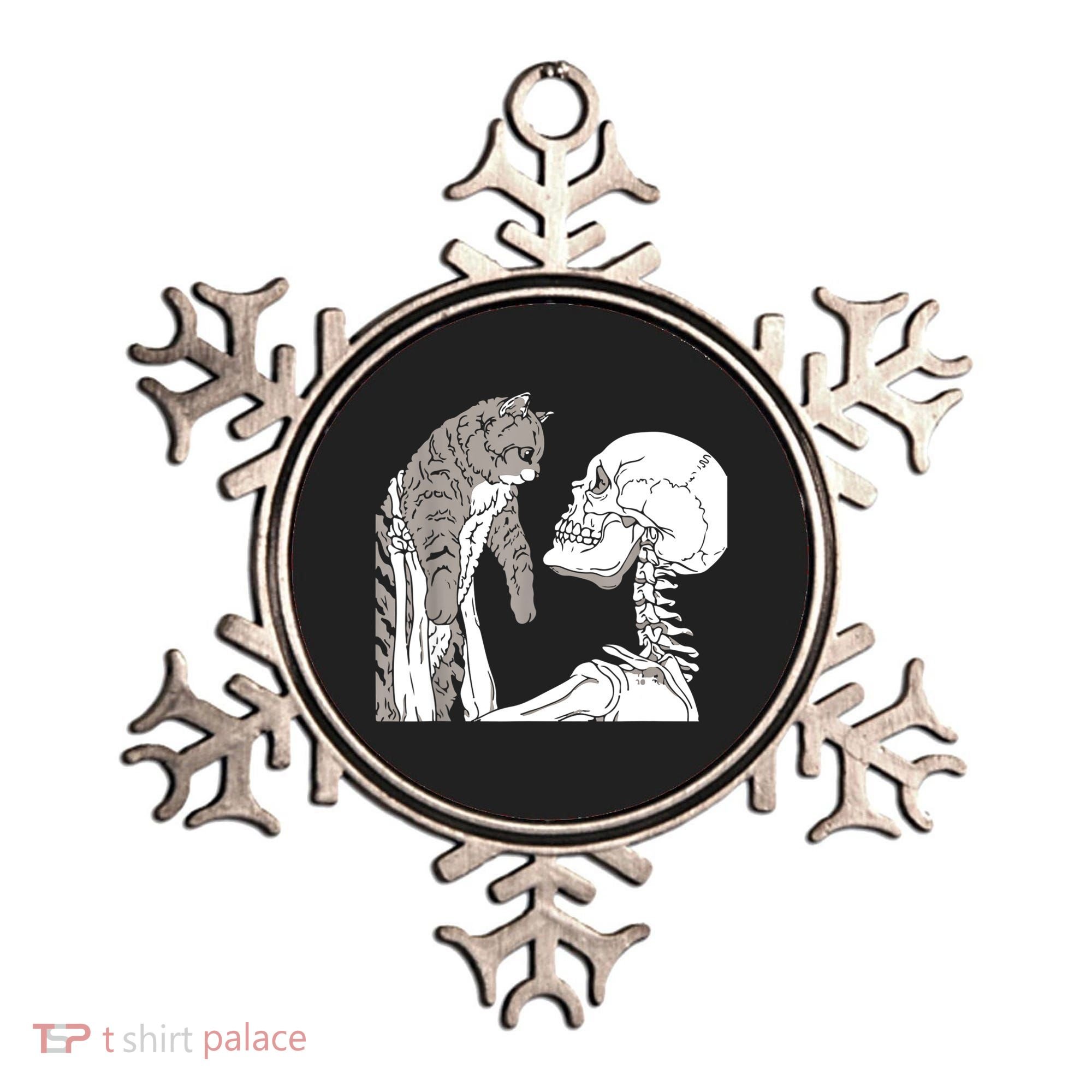 Skeleton Holding A Cat Shirt Lazy Halloween Costume Skull Ornament