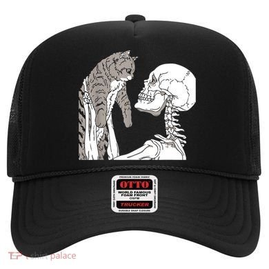Skeleton Holding A Cat Shirt Lazy Halloween Costume Skull Hat