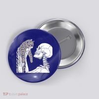 Skeleton Holding A Cat Shirt Lazy Halloween Costume Skull Button thumb 0