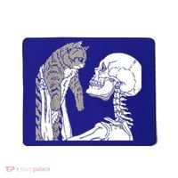 Skeleton Holding A Cat Shirt Lazy Halloween Costume Skull Mousepad thumb 0