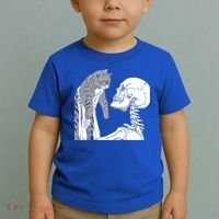 Skeleton Holding A Cat Shirt Lazy Halloween Costume Skull Toddler T-Shirt thumb 2