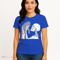 Skeleton Holding A Cat Shirt Lazy Halloween Costume Skull Women's T-Shirt thumb 4