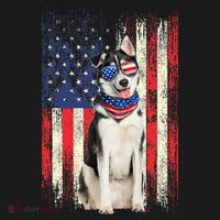 Siberian Husky American Flag 4th Of July Patriotic Dog Lover Mousepad thumb 1