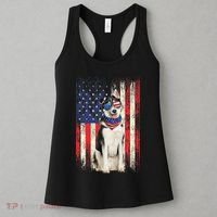Siberian Husky American Flag 4th Of July Patriotic Dog Lover Women's Tank Top thumb 3