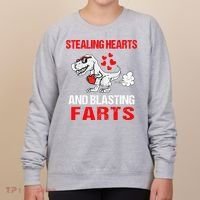 Stealing Hearts And Blasting Farts T Rex Cute Women's Sweatshirt thumb 0