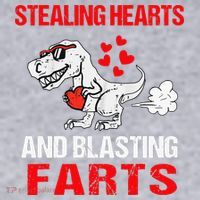 Stealing Hearts And Blasting Farts T Rex Cute Women's Sweatshirt thumb 2