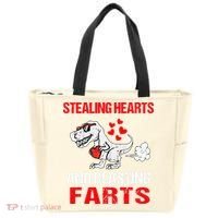 Stealing Hearts And Blasting Farts T Rex Cute Tote Bag thumb 0