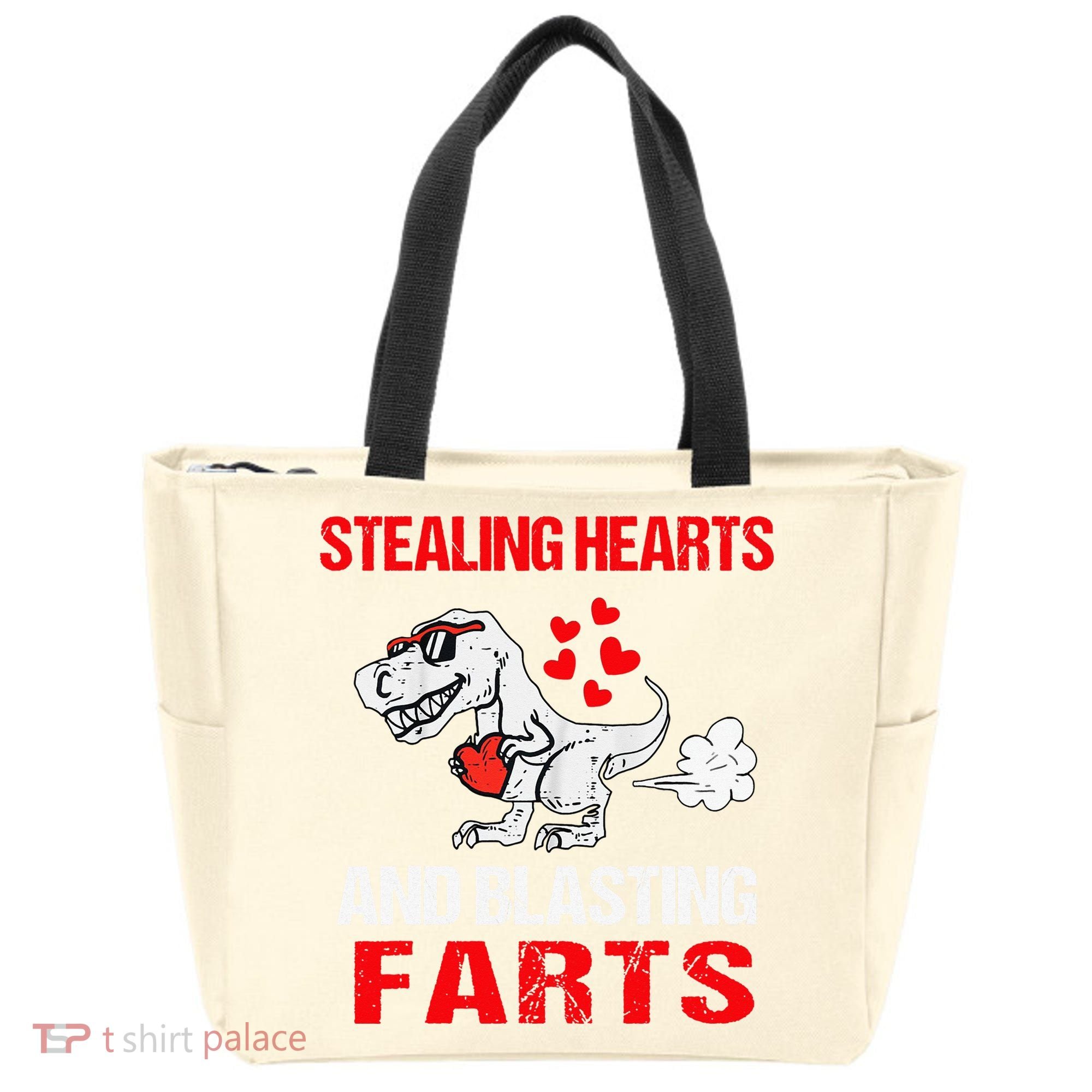 Stealing Hearts And Blasting Farts T Rex Cute Tote Bag