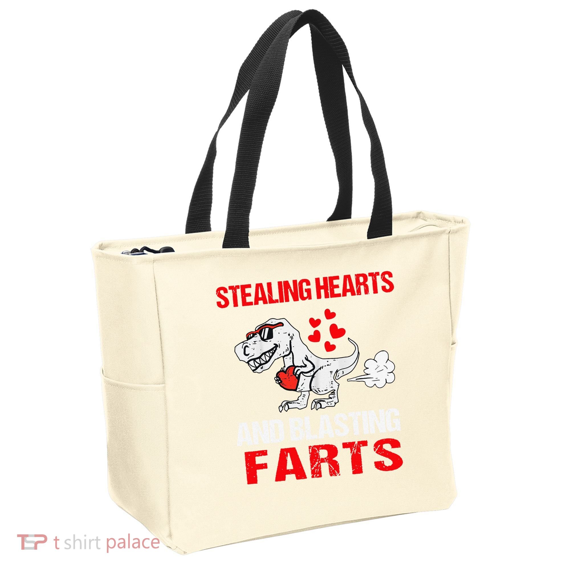 Stealing Hearts And Blasting Farts T Rex Cute Tote Bag