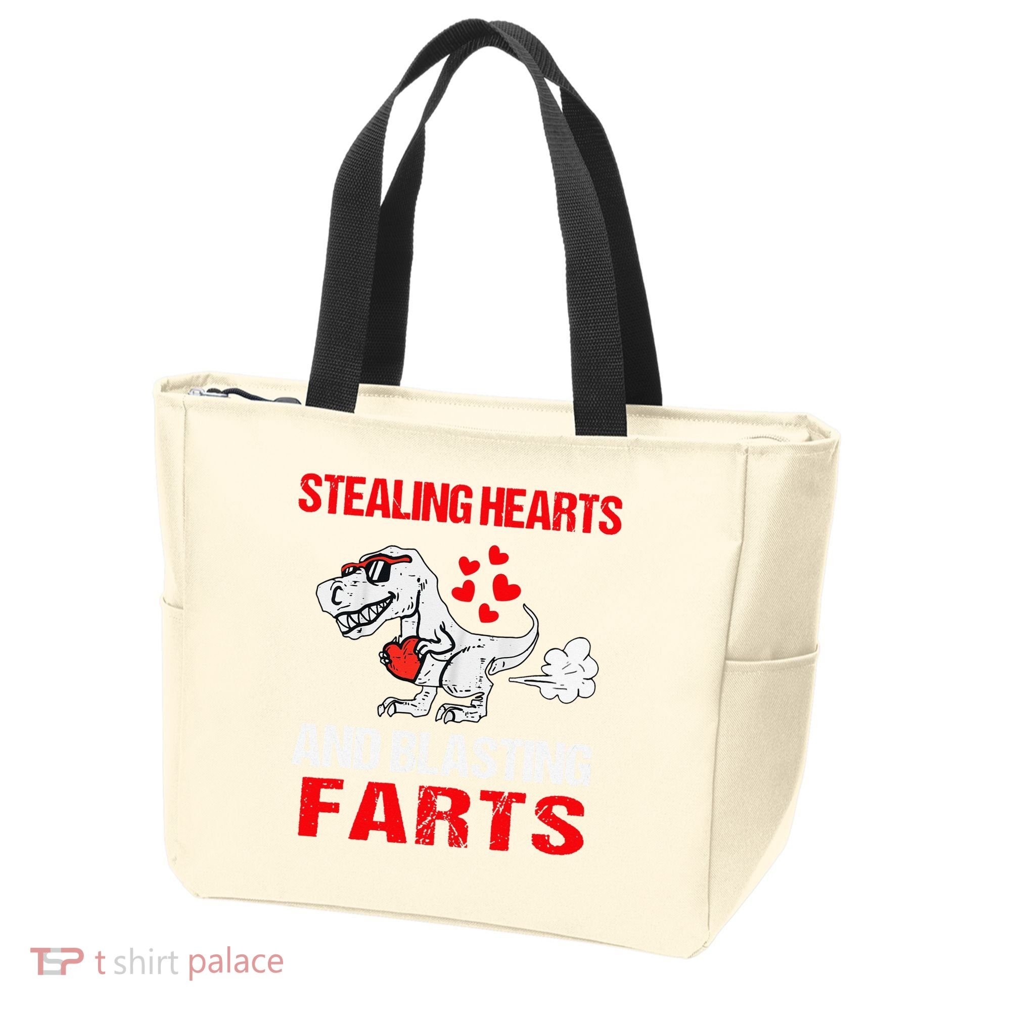 Stealing Hearts And Blasting Farts T Rex Cute Tote Bag