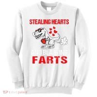 Stealing Hearts And Blasting Farts T Rex Cute Sweatshirt thumb 0
