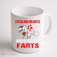 Stealing Hearts And Blasting Farts T Rex Cute Coffee Mug thumb 1