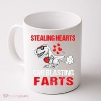 Stealing Hearts And Blasting Farts T Rex Cute Coffee Mug thumb 0