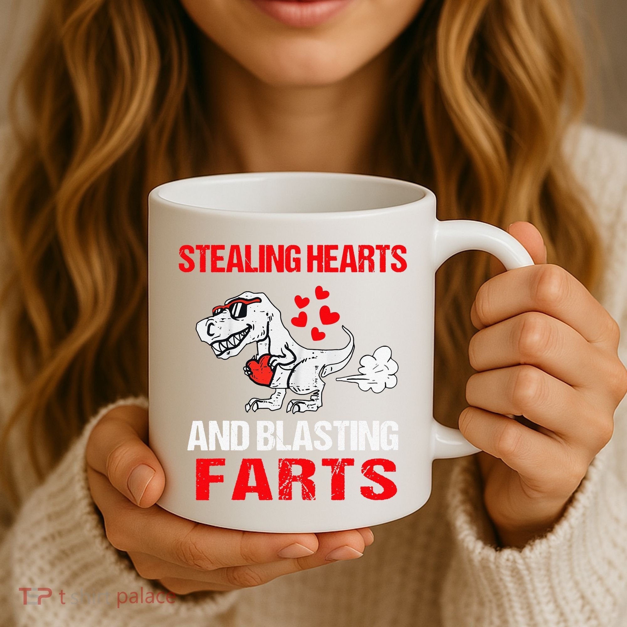 Stealing Hearts And Blasting Farts T Rex Cute Coffee Mug