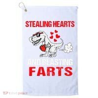 Stealing Hearts And Blasting Farts T Rex Cute Golf Towel thumb 0