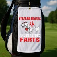 Stealing Hearts And Blasting Farts T Rex Cute Golf Towel thumb 2