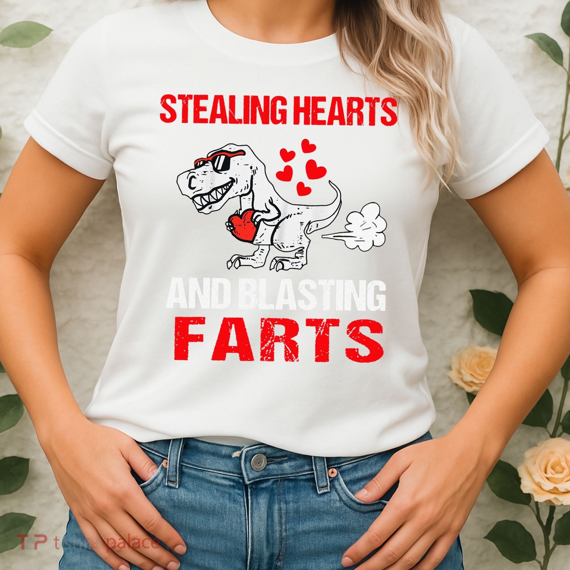 Stealing Hearts And Blasting Farts T Rex Cute Women's T-Shirt