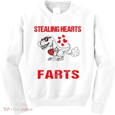 Stealing Hearts And Blasting Farts T Rex Cute Kids Sweatshirt