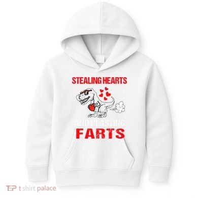 Stealing Hearts And Blasting Farts T Rex Cute Kids Hoodie