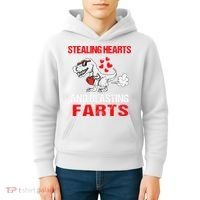 Stealing Hearts And Blasting Farts T Rex Cute Kids Hoodie thumb 4