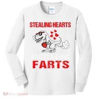 Stealing Hearts And Blasting Farts T Rex Cute Kids Long Sleeve Shirt thumb 0