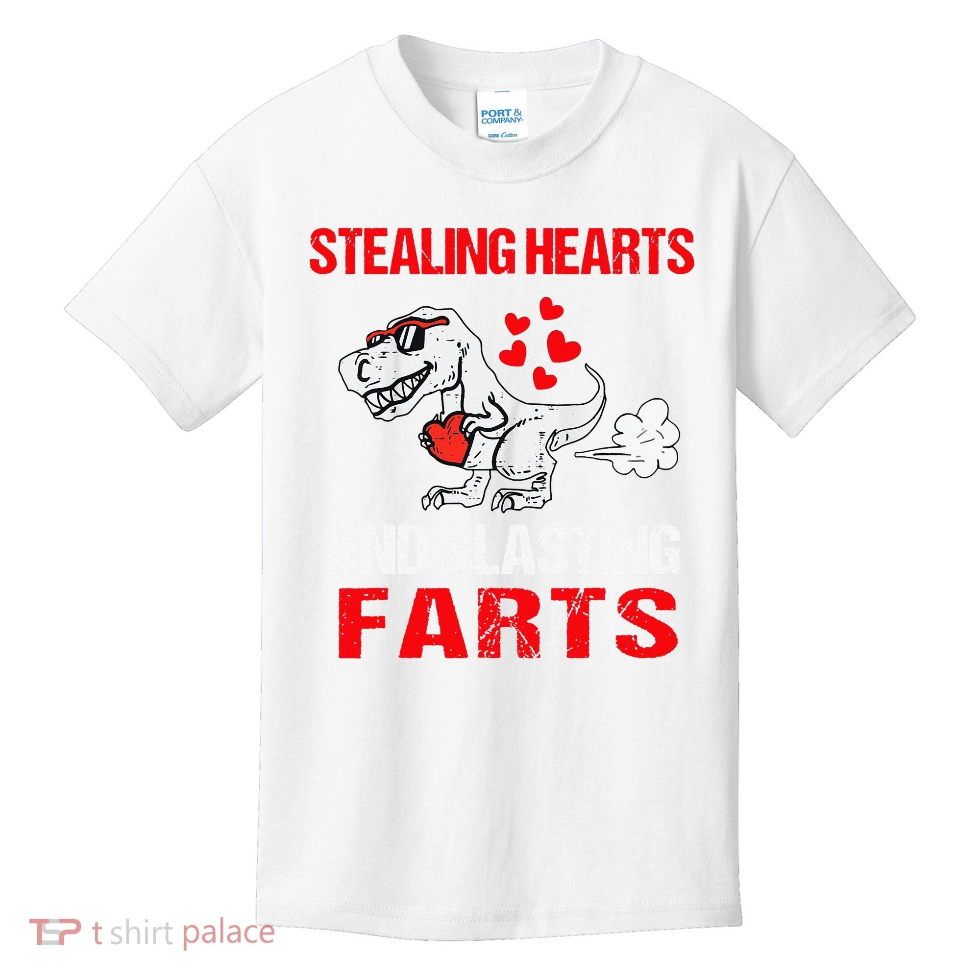 Stealing Hearts And Blasting Farts T Rex Cute Kids T-Shirt