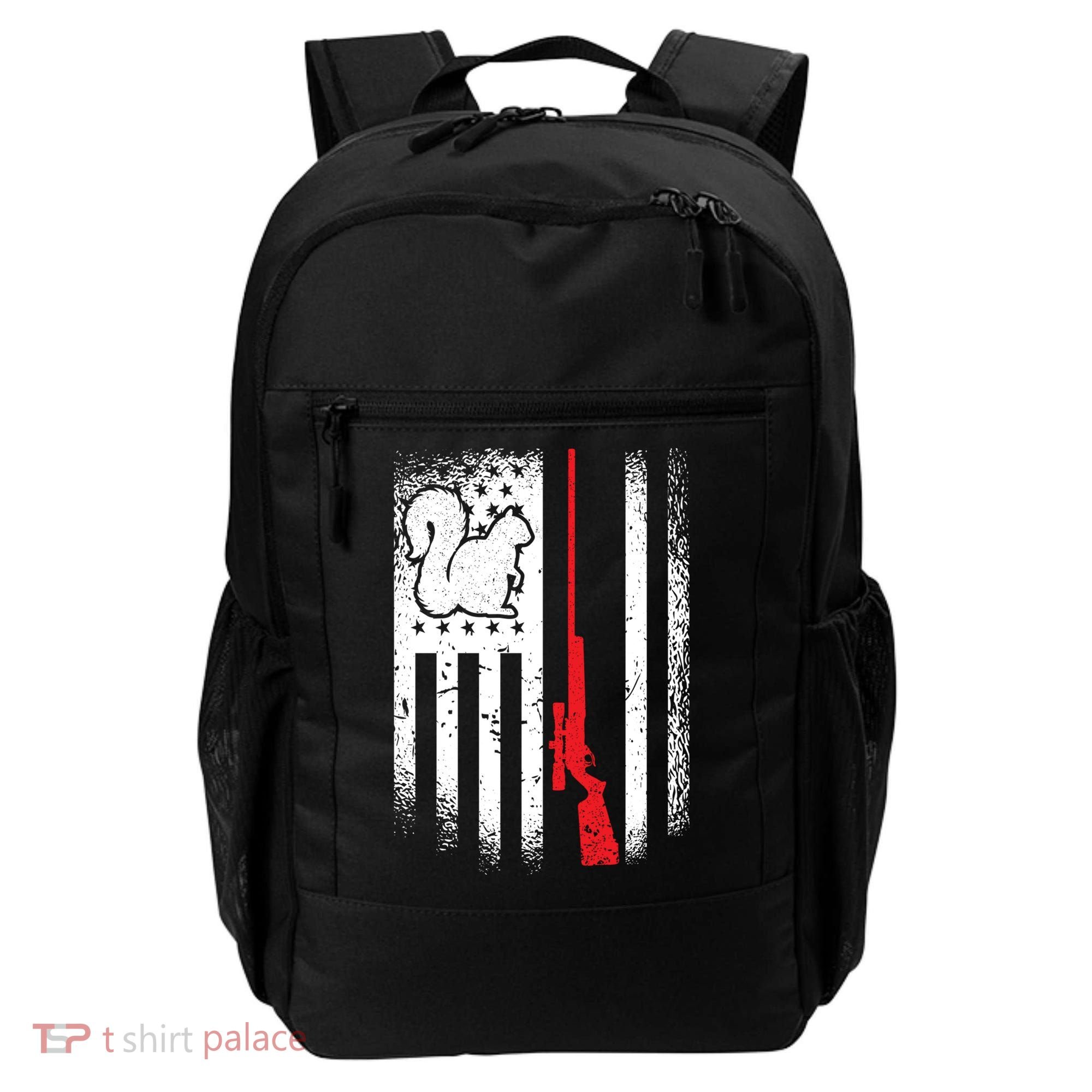 Squirrel Hunter American Flag Varmint Squirrel Hunting Gift Backpack
