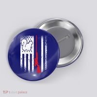 Squirrel Hunter American Flag Varmint Squirrel Hunting Gift Button thumb 0