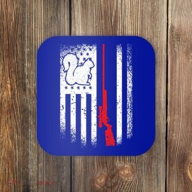Squirrel Hunter American Flag Varmint Squirrel Hunting Gift Coaster