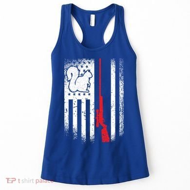 Squirrel Hunter American Flag Varmint Squirrel Hunting Gift Women's Tank Top