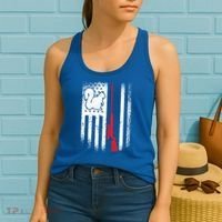 Squirrel Hunter American Flag Varmint Squirrel Hunting Gift Women's Tank Top thumb 2