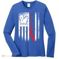 Squirrel Hunter American Flag Varmint Squirrel Hunting Gift Women's Long Sleeve Shirt thumb 0