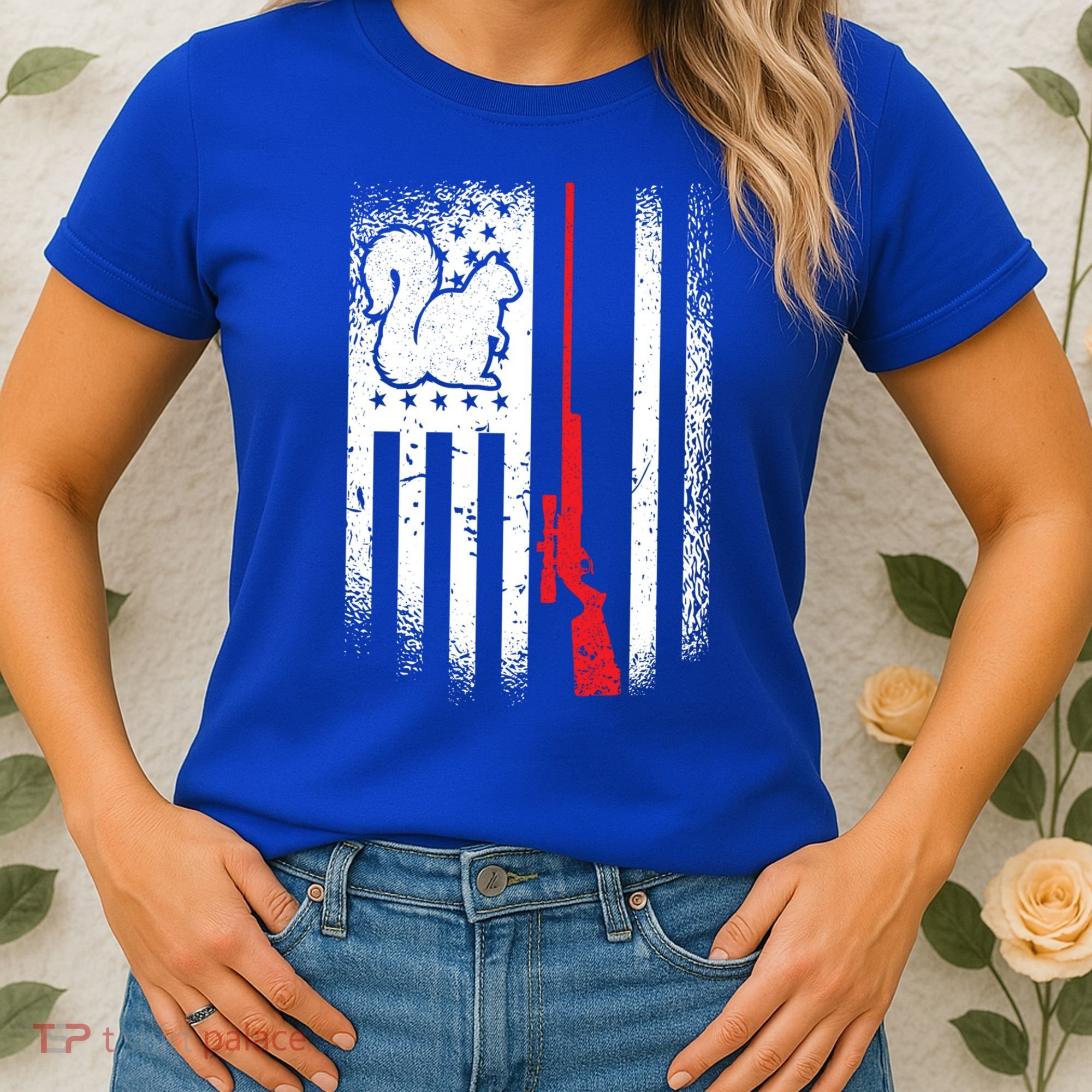 Squirrel Hunter American Flag Varmint Squirrel Hunting Gift Women's T-Shirt