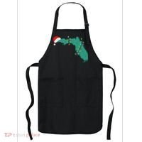 Santa Hat And Lights State Outline Christmas In Florida Apron thumb 0