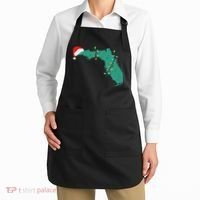 Santa Hat And Lights State Outline Christmas In Florida Apron thumb 2