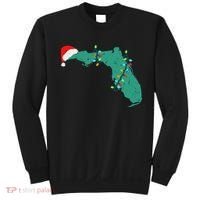 Santa Hat And Lights State Outline Christmas In Florida Sweatshirt thumb 0
