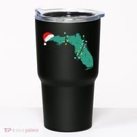 Santa Hat And Lights State Outline Christmas In Florida Tumbler thumb 0