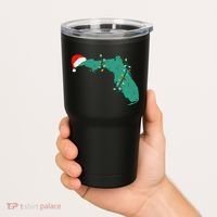 Santa Hat And Lights State Outline Christmas In Florida Tumbler thumb 2