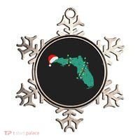 Santa Hat And Lights State Outline Christmas In Florida Ornament thumb 0