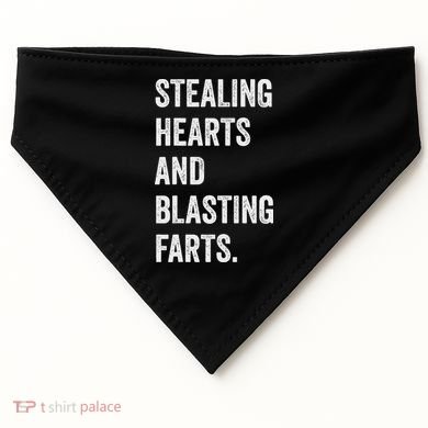 Stealing Hearts And Blasting Farts Retro Vintage USA-Made Doggie Bandana