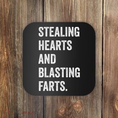 Stealing Hearts And Blasting Farts Retro Vintage Coaster