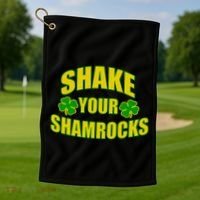 Shake Your Shamrocks Funny St Patricks Day Golf Towel thumb 1