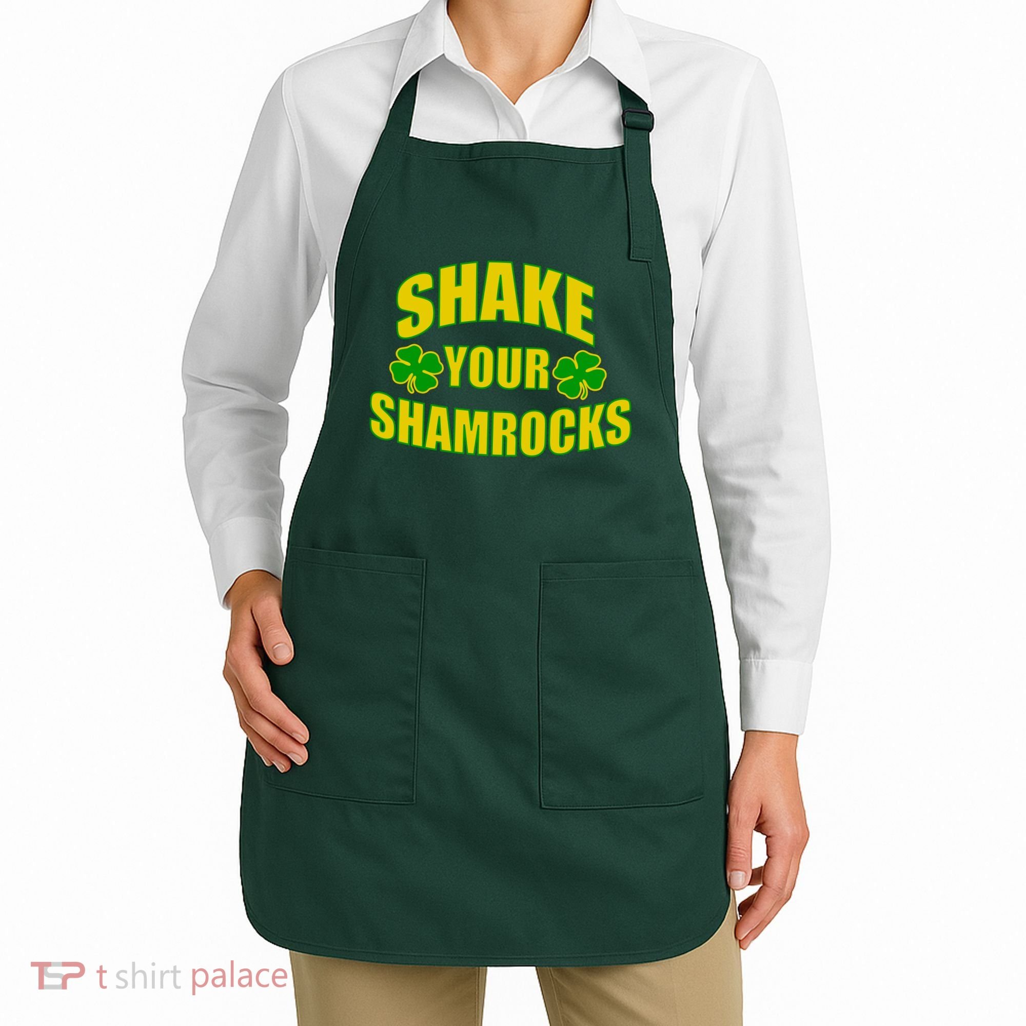 Shake Your Shamrocks Funny St Patricks Day Apron