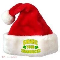 Shake Your Shamrocks Funny St Patricks Day Santa Hat thumb 0