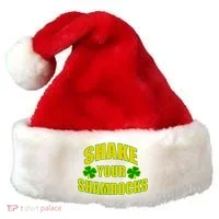 Shake Your Shamrocks Funny St Patricks Day Santa Hat thumb 0